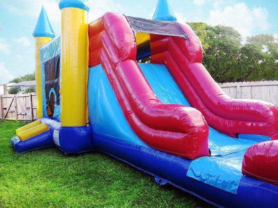 castle bounce house with slide