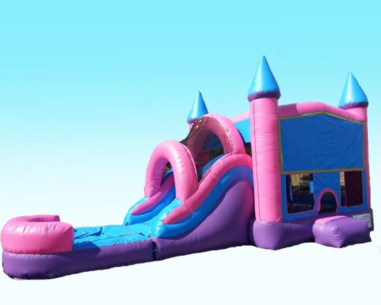 pink castle combo bounce house