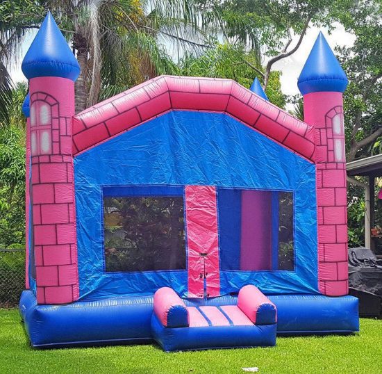 pink castle bounce house rental