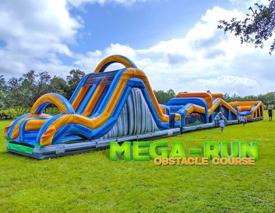 100ft mega run obstacle and slide rental
