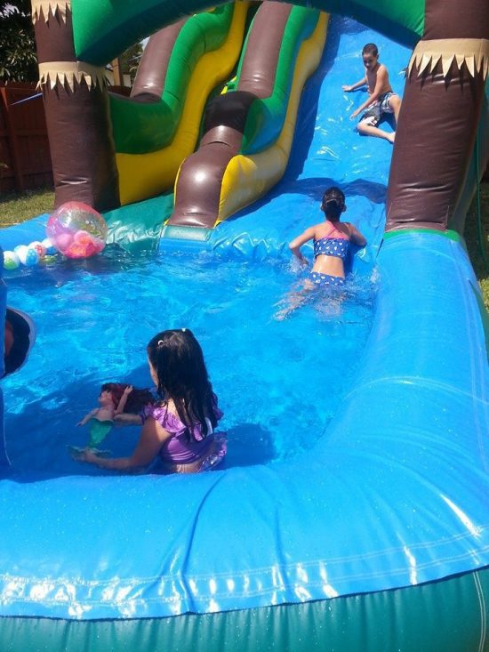 kids birthday party of tropical nemo waterslide