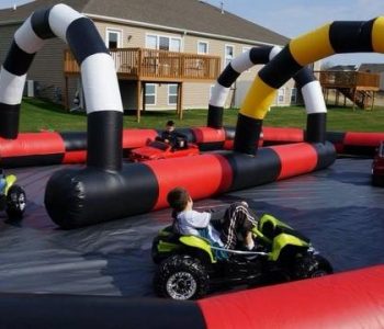 Inflatable Race Track with Electric Go Karts